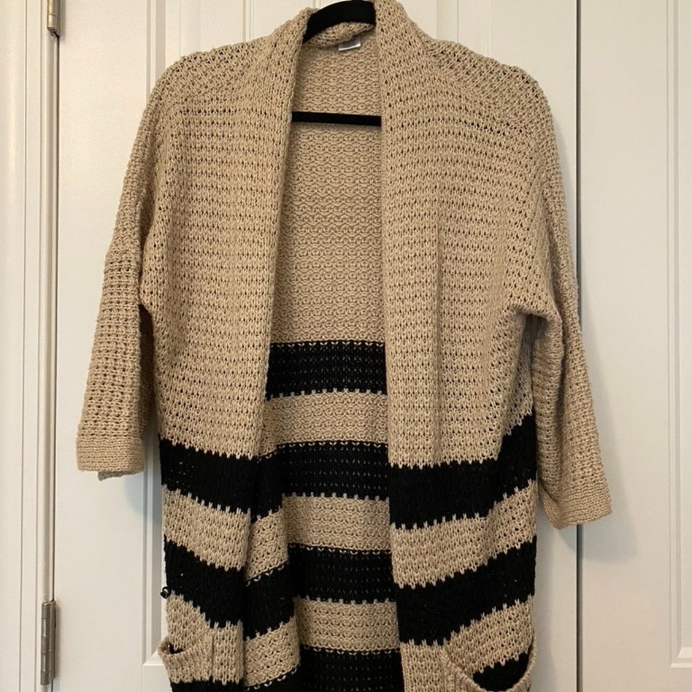 Tan and Black Soft Cardigan